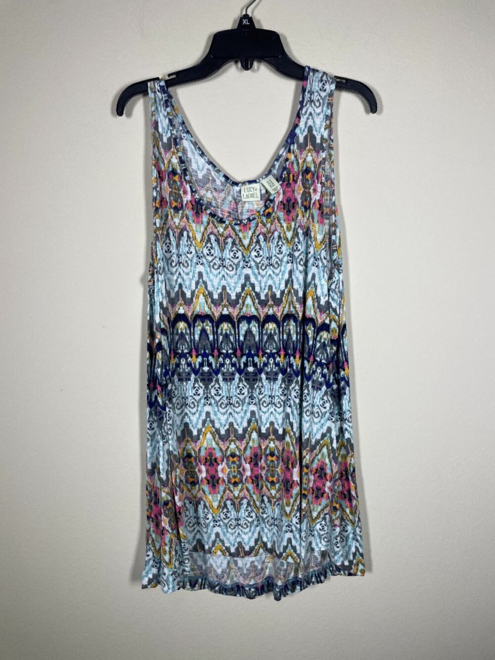 Lucy & Laurel Women's Colorful Tank Top 1X (runs like a Large)100% Rayon Relaxed